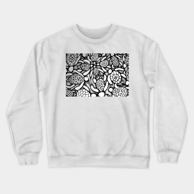 Black and White Turtles Crewneck Sweatshirt by Greenbergs Garage